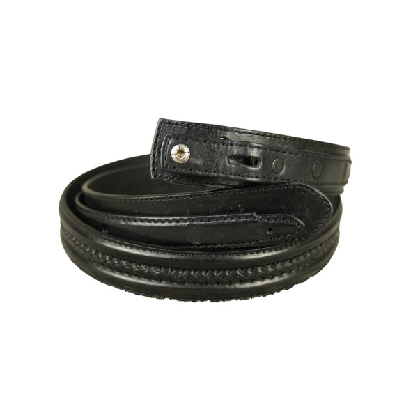 Tony Lama Other - VTG Tony Lama South Western Black Leather Belt 7733 L Size 42 Braided No Buckle